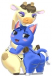 anthro big_butt blush butt duo female female/female horn ossicone tail v-string wide_hips pdxyz animal_crossing nintendo gracie_(animal_crossing) rosie_(animal_crossing) domestic_cat felid feline felis giraffe giraffid mammal