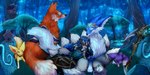 anthro druid feral heterochromia magic_user multi_tail tail tribal_spellcaster daffodilmoo blizzard_entertainment nikorokumitsero warcraft aleu_moonshadow canid canine fox mammal 2:1 absurd_res hi_res