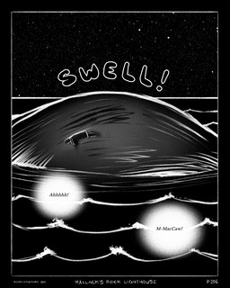 ambiguous_gender black_background black_border border clothing coat death dialogue drowned jacket sea simple_background solo speech_bubble star topwear water wave sharkinthepark 2025 4:5 absurd_res comic greyscale hi_res monochrome