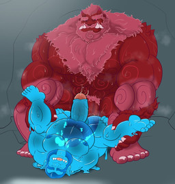 5_fingers 5_toes abs balls barazoku beard big_muscles big_penis blue_arms blue_balls blue_body blue_chest blue_feet blue_fingers blue_hands blue_head blue_legs blue_nipples blue_penis blue_toes bodily_fluids body_hair facial_hair feet fingers genital_fluids genitals goo_penis hair horn humanoid_feet humanoid_genitalia humanoid_hands humanoid_on_humanoid humanoid_penetrated humanoid_penetrating humanoid_penetrating_humanoid humanoid_penis humanoid_pointy_ears male male/male male_penetrated male_penetrating male_penetrating_male musclegut muscular muscular_humanoid muscular_male mustache nipples not_furry nude nude_humanoid nude_male pecs penetration penis plantigrade pointy_ears precum pubes red_arms red_body red_chest red_feet red_fingers red_hair red_hands red_legs red_nipples red_penis red_pubes red_skin red_toes sex size_difference spikes spikes_(anatomy) sweat toes translucent translucent_body tusks chasekit zur'gon_(majinorc) goo_creature goo_humanoid horned_humanoid humanoid orc 2025 hi_res