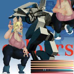 4_fingers big_breasts blonde_hair bra breasts clothing curvy_figure duo eye_through_hair faceless_character female fingers footwear fur gesture gradient_background hair hand_gesture hand_signature huge_breasts machine mecha pilebunker shoes simple_background sneakers sports_bra tan_body text thick_thighs tongue tongue_out translucent translucent_hair underwear v_sign voluptuous wide_hips thegreaterclaush bear5 minami_(remanedur) sukuta_arco animatronic bear canid canine canis domestic_dog humanoid mammal robot 1:1 2025 digital_media_(artwork) hi_res pixel_(artwork) signature