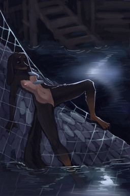 anthro black_body black_fur female feral floppy_ears fluffy fluffy_legs fluffy_tail fur furless_belly furless_breasts group imminent_infestation parasite tail tawny_fur foxeylady bloodborne fromsoftware sony_corporation sony_interactive_entertainment angel_shadow canid canine canis dachshund domestic_dog gastropod hunting_dog kos_parasite long-haired_dachshund mammal mollusk slug 2:3 absurd_res hi_res