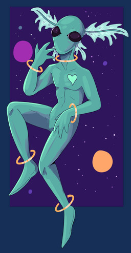 beady_eyes biped blue_body cosmic_background featureless_crotch front_view male mouthless noseless nude solo space space_background star swampjaws alien hi_res