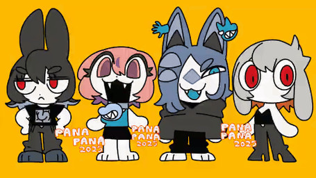 anthro blood bodily_fluids clothed clothing collar ear_piercing female group male multi_mouth piercing sharp_teeth simple_background teeth transformation yellow_background 87sukiyaki roparowa tanopao uru_(87sukiyaki) canid canine canis domestic_dog lagomorph leporid mammal monster rabbit unknown_species 16:9 2025 2d_animation animated dated frame_by_frame loop low_res widescreen
