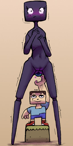 anal anal_penetration anal_storage black_eyes black_nose blue_bottomwear blue_clothing blue_pants blue_shirt blue_topwear blush blush_lines bottomwear brown_hair butt butt_from_the_front cavity_storage clothing constricted_pupils duo embarrassed ender_pearl eyebrows eyelashes female flat_chested footwear genitals glowing_object hair lidded_eyes male male/female motion_lines navel nude object_in_ass pants penetration pupils purple_blush purple_glow raised_eyebrow reaching_for_object reaching_up red_clothing red_footwear red_shoes shaking shirt shoes simple_background size_difference small_pupils smile smirk tan_background tan_body tan_skin text topwear veiny_arms vulva jubb microsoft minecraft mojang xbox_game_studios steve_(minecraft) enderman human humanoid mammal 2021 artist_name