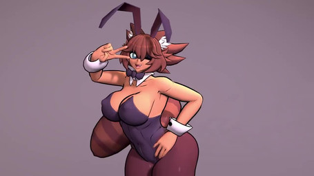 areola big_breasts big_tail black_bow_tie black_clothing black_leotard blue_eyes bouncing_breasts bouncing_butt bow_tie breasts brown_areola brown_background brown_hair brown_nipples brown_tail bunny_costume butt cleavage clothed clothing clothing_pull costume cuffs_(clothing) dark_areola dark_nipples fake_ears fake_rabbit_ears female flashing flashing_breasts gesture grey_clothing grey_legwear grey_pantyhose hair hand_gesture hand_on_hip inner_ear_fluff legwear leotard leotard_pull looking_at_viewer markings navel_outline nipple_dip nipple_outline nipples one_eye_closed open_mouth open_smile pantyhose pupils short_hair simple_background smile smiling_at_viewer solo spiky_hair strapless_clothing strapless_leotard striped_markings striped_tail stripes tail tail_markings tongue tongue_out tuft v_sign white_pupils wide_hips wink winking_at_viewer silentsins zinnia_(modeler) jane_(silentmanjoe) animal_humanoid humanoid mammal mammal_humanoid procyonid procyonid_humanoid raccoon_humanoid 16:9 3d_(artwork) 3d_animation animated digital_media_(artwork) high_framerate no_sound short_playtime source_filmmaker_(artwork) video widescreen