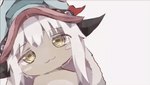 ambiguous_gender anthro blinking fur hair horn long_ears simple_background solo swaying tan_body tan_fur whiskers white_background white_hair yellow_eyes soresaki made_in_abyss nanachi narehate animated colored shaded short_playtime