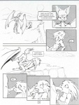 anthro bat comic demon_hunter dialogue duo english_text erection eulipotyphlan fel genitals greyscale hedgehog hi_res humanoid_genitalia humanoid_penis male male/male mammal monochrome penis text traditional_media_(artwork)