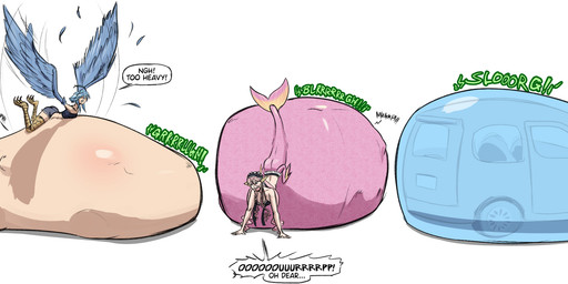 after_vore belly belly_on_ground big_belly blue_body car female female_pred group huge_belly hyper hyper_belly monster_girl_(genre) object_vore pink_body simple_background speech_bubble split_form text trio trying_to_fly vehicle vore white_background wings a0iisa european_mythology greek_mythology monster_musume mythology meroune_lorelei_(monster_musume) papi_(monster_musume) suu_(monster_musume) aquatic avian goo_creature goo_humanoid harpy humanoid merfolk mythological_avian mythological_creature 2024 hi_res