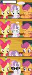 absurd_res apple_bloom_(mlp) comic computer cutie_mark_crusaders_(mlp) earth_pony electronics equid equine eyewear female feral friendship_is_magic glasses group hasbro hi_res horn horse jananimations laptop mammal my_little_pony mythological_creature mythological_equine mythology pony scootaloo_(mlp) smile sweetie_belle_(mlp) unicorn