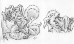 anthro anthro_pred apode draconcopode duo female female_pred forceswerwolf furred_wings graphite_(artwork) greyscale head_first hybrid lagomorph lamia legless leporid male male_prey mammal membrane_(anatomy) membranous_wings mephitid monochrome pencil_(artwork) rabbit reptile scalie sequence serpentine simple_background skunk skunkhase snake split_form tail tanaga traditional_media_(artwork) vore white_background willing_prey wings