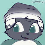 beanie blush clothing fur green_eyes grey_body grey_fur hat headgear headwear open_mouth pink_blush pink_tongue shy solo tongue white_body white_fur coffeefly fakemon nintendo pokemon fan_character mint_(coffeefly) generation_5_pokemon pokemon_(species) zorua 1:1 2023 animated bust_portrait digital_media_(artwork) flat_colors portrait short_playtime signature sound webm