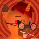 abstract_background anthro drugs eyewear glasses looking_pleasured male marijuana red_eyes smoke smoke_from_mouth smoking solo spiral_background tongue tongue_out hardflipthehorse hasbro my_little_pony fan_character hardflip equid equine horse mammal 1:1 3d_(artwork) blender_(artwork) digital_media_(artwork) icon