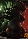 anthro bald big_butt biped black_body breasts butt detailed_background duo eyeless facesitting female fingers huge_butt inside interspecies kneeling nipples non-mammal_breasts non-mammal_nipples nude open_mouth sitting_on_another tail thick_thighs three-quarter_view sfrogue alien_(franchise) alien human mammal xenomorph 3d_(artwork) digital_media_(artwork) hi_res