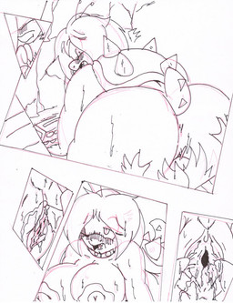 all_fours anthro big_breasts big_butt big_nipples blush bodily_fluids breasts building butt butt_grab clitoris collar crater cunnilingus duo facesitting female female_on_top genital_fluids genitals hand_on_butt huge_butt looking_back looking_down lying macro male male/female male_on_bottom moan nipples nude on_back on_bottom on_top one_eye_closed oral overweight overweight_female saliva sex shell sitting_on_another spikes spread_vulva spreading studded_collar studs surprised train vaginal vaginal_fluids vehicle vulva gunslingeratticus mario_bros nintendo canid canine canis koopa mammal scalie wolf comic hi_res line_art monochrome