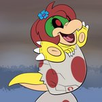 amber_eyes egg female hatching semi-anthro solo trevor-fox mario_bros nintendo izzy_(fishysquish) koopa scalie 1:1 hi_res