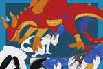 2_penises 3_toes 4_arms 4_ears 4_fingers anthro anthro_on_feral anthro_penetrated arm_feathers back_spikes balls bestiality big_dom_small_sub black_flesh black_mouth black_penis black_tongue blue_fire blue_penis blue_spots blue_tail_tuft bodily_fluids bovid_horn bovine_horn bull_horn claws close-up colored_fire colored_nails comic_panel countershade_ears countershade_face countershade_neck countershade_tail countershade_torso countershading crotch_shot curled_horn dominant dorsal_fin duo eyes_closed feathers feet fellatio feral feral_penetrating feral_penetrating_anthro fin fingers fire fur genitals gloves_(marking) grey_claws grey_inner_ear_fluff grey_mask grey_nails half-closed_eyes hand_on_penis holding_penis horn inner_ear_fluff internal internal_oral jaw_horn kneeling knot larger_feral leaning leg_markings leg_spots looking_at_another looking_at_partner looking_back looking_back_at_another looking_back_at_partner male male/male male_penetrated male_penetrating male_penetrating_male markings mask mask_on_head masturbation multi_arm multi_ear multi_genitalia multi_limb multi_penis nails narrowed_eyes nubbed_penis oral orange_claws orange_feet orange_hands orange_horn orange_paws orange_spikes paws penetration penile penile_masturbation penile_penetration penile_spines penis penis_grab raised_leg raised_paw red_body red_wings ridged_penis saliva saliva_on_penis saliva_on_tongue saliva_string sex shark_tail shoulder_spots size_difference smaller_anthro smile socks_(marking) spikes spikes_(anatomy) spots standing tail tail_fin tail_fur tail_tuft teeth toes tongue tuft urethra vein veiny_penis wearing_mask white_balls white_body white_feathers white_fur wings yellow_body yellow_countershading yellow_eyes yellow_horn yellow_inner_ear dahurgthedragon european_mythology mythology blaze_dragon rein_(character) dragon feathered_dragon feathered_scalie fish hybrid marine mythological_creature mythological_scalie scalie shark western_dragon 3:2 absurd_res hi_res