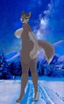 aged_up aleu_(balto) anthro anthrofied balto_(series) big_breasts big_butt blue_eyes breasts butt canid canine canis cocaine-leopard conditional_dnp female hi_res hybrid long_legs mammal mountain night nipples nude outside plant pose rear_view side_boob snow solo star tree universal_studios winter wolf wolfdog