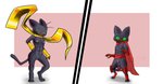 abs anthro balls black_body black_fur blush cape clothing digitigrade duo female fur genitals green_eyes male muscular muscular_female nude penile_spines penis red_clothing scarf small_penis tapering_penis tairenukitty cartoon_network mao_mao:_heroes_of_pure_heart scarf_sister sheriff_mao_mao_mao domestic_cat felid feline felis mammal hi_res brother_(lore) brother_and_sister_(lore) incest_(lore) sibling_(lore) sister_(lore)