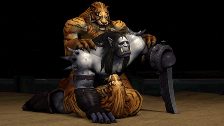 amputee anal anal_penetration anthro barazoku black_hair boots brown_hair clothing disability double_anal double_penetration fangs footwear from_behind_position from_front_position fur gloves grey_body grey_skin group group_sex hair hand_on_shoulder handwear interspecies lying male male/male male_penetrated male_penetrating male_penetrating_male mane mmm_threesome muscular muscular_male open_mouth orange_body orange_fur orange_hair penetration penile penile_penetration penis_in_ass sandwich_position sex shoes spikes stripes teeth threesome trio tusks two_doms_one_sub volt-krueger blizzard_entertainment warcraft kargath_bladefist felid humanoid mammal orc pantherine saberon tiger 3d_(artwork) 3d_animation animated digital_media_(artwork)