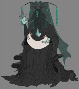 4_wings blue_eyes clothing gem horn lacrymatory multi_wing solo toga veil wings rub_lug daeva humanoid absurd_res hi_res