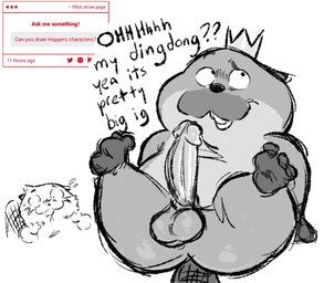 3_toes anthro balls blush butt crown duo erection feet genitals glans headgear male penis slightly_chubby solo text toes filthyopossum disney hoppers_(disney) pixar king_george_(hoppers) mabel_tanaka beaver mammal rodent 2026 english_text hi_res monochrome