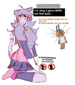 anthro big_breasts big_butt breasts brown_body brown_fur butt duo female fur grey_hair hair orange_body orange_fur side_view simple_background sitting text white_background yelling anonymous_artist deltarune undertale_(series) irritable_ghost_(deltarune) mad_mew_mew mew_mew_(undertale) pink_(deltarune) bovid caprine domestic_cat felid feline felis goat humanoid mammal absurd_res english_text hi_res trans_(lore)