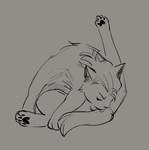 balls barely_visible_balls barely_visible_genitalia feral genitals grey_background paws personal_grooming raised_leg simple_background solo tail chewtoyys biscuit_(chewtoyys) domestic_cat felid feline felis mammal 2025 digital_drawing_(artwork) digital_media_(artwork) greyscale monochrome sketch