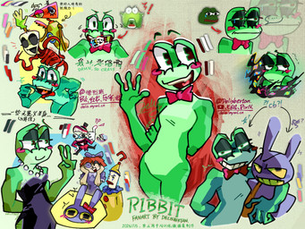 anthro blush blush_stickers bow_tie cartoon_style clothing dress expressions_chart eyelashes female gem gesture glitch green_body green_skin grin group jewelry jokerman multiple_angles necklace open_mouth pearl_(gem) pearl_necklace shirtless simple_background slim_body smile text textured_background toony waving white_background delisbertan glitch_productions the_amazing_digital_circus caine_(tadc) gangle_(tadc) jax_(tadc) ragatha_(tadc) ribbit_(tadc) zooble_(tadc) amphibian amphibian_humanoid animal_humanoid frog frog_humanoid humanoid lagomorph lagomorph_humanoid leporid leporid_humanoid mammal mammal_humanoid rabbit rabbit_humanoid collage_(disambiguation) illustration multiple_characters peace_sign_(disambiguation) 2026 4:3 bust_portrait colorful_theme digital_media_(artwork) full-length_portrait line_art model_sheet portrait shaded signature sketch_page watermark