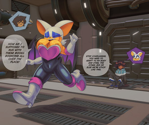 >_< anthro areola areola_slip big_breasts black_wings blue_eyeshadow body_swap boots bouncing_breasts breasts clothing dialogue eyes_closed eyeshadow female female_anthro footwear gloves handwear inside makeup male male_human membrane_(anatomy) motion_lines navel purple_membrane purple_wings running shoes sitting tail text white_boots white_clothing white_footwear white_gloves white_handwear wings lueduar sega sonic_the_hedgehog_(series) axel_(poke789) rouge_the_bat bat human mammal absurd_res english_text hi_res pictographics