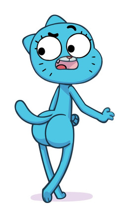 anthro big_butt black_eyes blue_body blue_fur butt female female_anthro flat_chested fur looking_back nude nude_anthro nude_female on_model open_mouth solo maddeku cartoon_network the_amazing_world_of_gumball nicole_watterson domestic_cat felid feline felis mammal 3:5