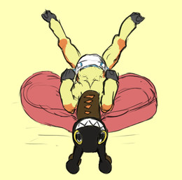 ambiguous_gender bean_bag big_pupils black_body clean_diaper clothed clothing diaper diaper_only feral front_view grey_body grey_hooves hooves looking_at_viewer lying multicolored_body on_back orange_body pupils sharp_teeth simple_background smile solo teeth topless wearing_diaper white_diaper yellow_background yellow_body yellow_sclera luckzones nintendo pokemon farigiraf generation_9_pokemon pokemon_(species) 2022 full-length_portrait portrait