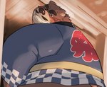 anthro blush brown_body brown_fur fur happi_(clothing) kemono male mature_male overweight overweight_male solo 00murice bear mammal 2021