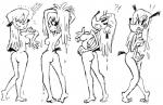 ?! angry anthro breasts butt caught covering covering_breasts covering_crotch covering_self exclamation_point eyes_closed female hair looking_at_viewer looking_back navel nude shower smile solo wet minus8 disney mickey_mouse_shorts topsy_(disney) canid canine canis domestic_dog mammal black_and_white monochrome