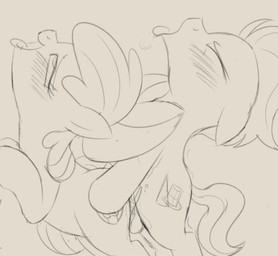 accessory ahegao ambiguous_penetration balls blush bodily_fluids bow_ribbon cutie_mark duo female female_penetrated feral feral_on_feral feral_penetrated feral_penetrating feral_penetrating_feral from_behind_position genital_fluids genitals hair hair_accessory hair_bow hair_ribbon hooves looking_pleasured male male/female male_penetrating male_penetrating_female on_hind_legs open_mouth penetration ribbons sex side_view tail tongue tongue_out young young_female young_male young_on_young young_penetrated young_penetrating dtcx97 friendship_is_magic hasbro my_little_pony apple_bloom_(mlp) tender_taps_(mlp) earth_pony equid equine horse mammal pony 2025 greyscale hi_res monochrome sketch