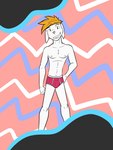 3:4 abstract_background anthro anthrofied briefs briefs_only buckteeth clothed clothing colored_seam_underwear fur fuze generation_8_pokemon hair hi_res king_(fuze) male navel nintendo nipples orange_hair pink_briefs pink_clothing pink_underwear pokemon pokemon_(species) pokemorph raboot solo teeth topless underwear underwear_only white_body white_fur white_seam_briefs white_seam_underwear