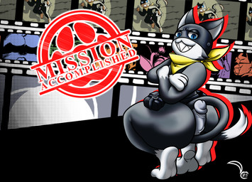 anthro butt genitals male penis solo demoniccat1 atlus megami_tensei persona_(series) persona_5 sega morgana_(persona) domestic_cat felid feline felis mammal absurd_res hi_res