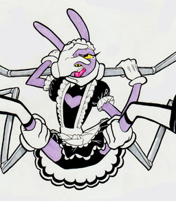 ambiguous_gender anthro apron asphyxiation bdsm bodily_fluids bondage bound breath_play choking clothed clothing femboy finger_in_mouth fingers forced gloves hand_on_face handwear legwear looking_up maid_uniform male open_mouth pain purple_body solo strangling tears teeth thigh_highs tongue toony uniform syrinx-syrette glitch_productions the_amazing_digital_circus jax_(tadc) lagomorph leporid mammal rabbit colored hi_res traditional_media_(artwork)