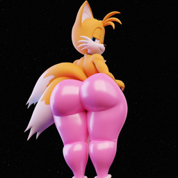 bedroom_eyes big_butt bottomwear bubble_butt butt clothing femboy glistening glistening_bottomwear glistening_clothing glistening_pants latex latex_bottomwear latex_clothing latex_pants looking_at_viewer looking_back male narrowed_eyes pants pink_bottomwear pink_clothing pink_latex pink_pants seductive smile smiling_at_viewer solo thick_thighs tight_bottomwear tight_clothing tight_pants adri164 sega sonic_the_hedgehog_(series) miles_prower canid canine fox mammal red_fox true_fox 1:1 2024 3d_(artwork) digital_media_(artwork) hi_res