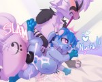 abdominal_bulge animal_genitalia animal_penis bedding bedding_background black_penis blue_body blue_fur blush blush_lines bodily_fluids collar collar_only cum cum_in_pussy cum_inflation cum_inside cum_on_face duo ears_down ejaculation eye_roll feet female feral feral_on_feral fur genital_fluids genitals heart_eyes heart_symbol humanoid_genitalia humanoid_genitalia_on_feral humanoid_pussy humanoid_pussy_on_feral inflation knot larger_male lying male male/female navel nude on_side pawpads paws penetration penis pivoted_ears purple_eyes pussy rough_sex sex size_difference smaller_female smile soles vaginal vaginal_penetration white_body white_fur utopianvee nintendo pokemon chrome_(sylvceon) canid canine eeveelution fox generation_4_pokemon generation_6_pokemon glaceon hybrid mammal pokemon_(species) sylveon 5:4 hi_res