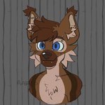 anthro blue_eyes bridge_piercing brown_body brown_fur cheek_tuft ear_piercing ears_up eyebrow_piercing facial_piercing facial_tuft fluffy fur hair happy industrial_piercing lip_piercing male nose_piercing piercing smile snakebite_piercing solo tuft unknown_artist aggy hybrid 1:1 hi_res