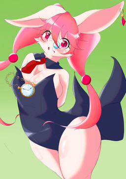 anthro big_breasts breasts clothing eyewear female fur glasses glistening glistening_body leotard monocle solo thick_thighs wide_hips tomucyann lagomorph leporid mammal rabbit absurd_res hi_res