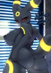 absurd_res anthro anthrofied anus areola ashraely big_breasts big_butt black_body black_nipples black_pussy blush bodily_fluids breasts butt canid canine curvy_figure digital_media_(artwork) eeveelution female fur generation_2_pokemon genital_fluids genitals hi_res huge_breasts looking_at_viewer mammal nintendo nipples nude pokemon pokemon_(species) pokemorph pussy simple_background smile solo thick_thighs umbreon vaginal_fluids voluptuous wide_hips