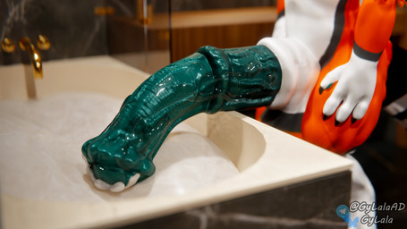 animal_genitalia animal_penis anthro balls bathroom big_penis blue_penis bodily_fluids cum equine_genitalia equine_penis fur genital_fluids genitals huge_penis hyper hyper_genitalia hyper_penis male orange_body orange_fur penis solo white_body white_fur gylala gylala_(character) dutch_angel_dragon 16:9 3d_(artwork) blender_(artwork) digital_media_(artwork) hi_res widescreen