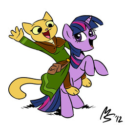 anthro breasts duo eye_contact female feral fur hair horn long_hair looking_at_another multicolored_hair purple_body purple_eyes purple_fur purple_hair riding short_hair simple_background straddling tail two_tone_hair white_background megasweet bethesda_game_studios friendship_is_magic hasbro microsoft my_little_pony mythology oblivion prequel_adventure the_elder_scrolls katia_managan twilight_sparkle_(mlp) equid equine felid khajiit mammal mythological_creature mythological_equine unicorn 1:1 crossover digital_media_(artwork)