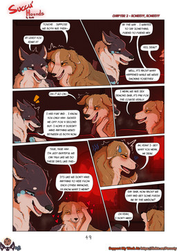 ambiguous_feral ambiguous_gender blush blush_lines breath cheek_tuft confession dialogue duo facial_tuft feral flirting floppy_ears fluffy happy heart_symbol looking_at_another looking_down neck_tuft smile speech_bubble talking_feral text tuft worried wrist_fluff parooty mey_(parooty) skib australian_shepherd canid canine canis demon domestic_dog fox herding_dog husky hybrid mammal nordic_sled_dog pastoral_dog sheepdog spitz succubus absurd_res comic english_text hi_res female_(lore) male_(lore)