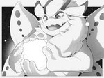 3_fingers ambiguous_gender anthro claws fingers glowing holding_star macro neck_tuft open_mouth outside planet solo space sun terra_macro tuft s2-freak arthropod insect lepidopteran moth 2023 black_and_white digital_drawing_(artwork) digital_media_(artwork) greyscale monochrome watermark