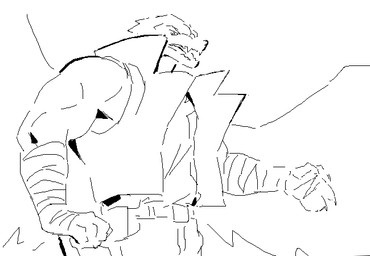anthro arm_wraps back_wings belt big_muscles bottomwear clothed clothed_anthro clothed_male clothing front_view fully_clothed fully_clothed_anthro fully_clothed_male looking_at_viewer looking_down looking_down_at_viewer male muscular muscular_anthro muscular_male open_clothing open_topwear open_vest pose pupils shirt simple_background slit_pupils snout solo spread_wings teeth topwear vest white_background wings wraps kingarthur_i tyrak_(kingarthur_i) lizard reptile scalie 2024 aliasing binary_drawing black_and_white digital_drawing_(artwork) digital_media_(artwork) line_art monochrome portrait three-quarter_portrait