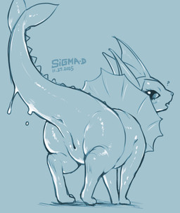 anus blush butt female female_feral feral fin genitals glistening glistening_body humanoid_genitalia humanoid_vulva looking_at_viewer looking_back open_mouth quadruped question_mark raised_tail rear_view simple_background solo tail vulva sigma-d nintendo pokemon eeveelution generation_1_pokemon pokemon_(species) vaporeon 2025 absurd_res hi_res monochrome