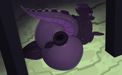 anthro anus big_anus big_breasts big_butt black_body breasts butt female genitals horn huge_anus huge_butt hyper hyper_anus looking_at_viewer looking_back nude presenting puffy_anus purple_eyes rear_view solo tail the_end_(minecraft) thick_thighs vulva wide_hips nerobero0 microsoft minecraft mojang mythology xbox_game_studios jean_(minecraft) dragon ender_dragon mythological_creature mythological_scalie scalie digital_media_(artwork) hi_res
